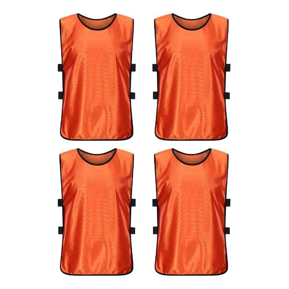 4Pcs Scrimmage Training Vest Team Sports Games Practice Jersey Red 7 4Pcs Scrimmage Training Vest Team Sports Games Practice Jersey Red - Image 7