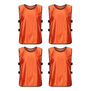 4Pcs Scrimmage Training Vest Team Sports Games Practice Jersey Orange