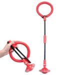 Foldable Skip Ball for Colorful Flashing Wheel Skip Ball Game Fitness Toys Red