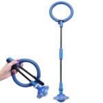 Foldable Skip Ball for Colorful Flashing Wheel Skip Ball Game Fitness Toys Blue