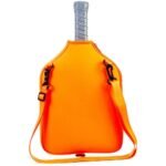 Pickleball Paddle Bag with Adjustable Shoulder Strap and Hanging Hook Orange