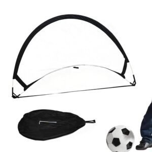 Portable Pop-Up Soccer Goal Set with 3 Ground Pegs and Carry Storage Bag Black