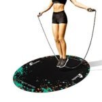 1pc Rubber Skipping Rope Mat 90x120cm Non-Slip Oval Anti-Wear Floor Mat
