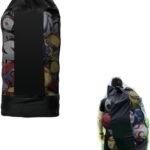 1pc Ball Storage Bag Black L Mesh Net Bag for Basketball Football Volleyball