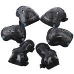 6Pcs Protective Gear Set Knee Elbow Wrist Guards for Skateboard Cycling Riding – S