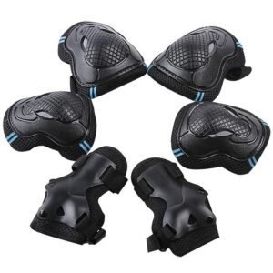 6Pcs Protective Gear Set Knee Elbow Wrist Guards for Skateboard Cycling Riding – M