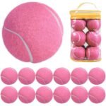12 Pack Soft Training Tennis Balls, Low Pressure Pract Balls for Daily Training – Pink