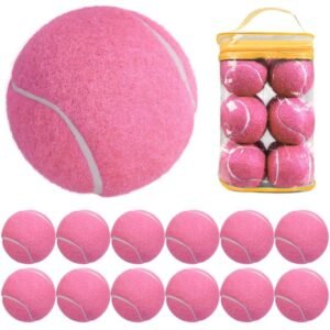 12 Pack Soft Training Tennis Balls, Low Pressure Pract Balls for Daily Training – Pink