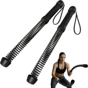 Battle Rope 2pc Cordless Portable Training Rope Fitness HIIT Muscle Exercise Black