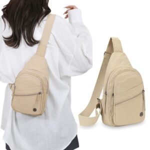 Sling Bag for Women Sling Backpack Chest Daypack Crossbody Bag – Khaki