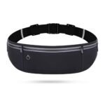 Running Belt Ultra Light Bounce Free Waist Pouch Bag Fitness Workout Belt Sport Waist Pack Exercise Waist Bag – Black