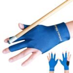 1 Pair Three Finger Billiards Gloves For Left Hand Pool And Snooker – Blue