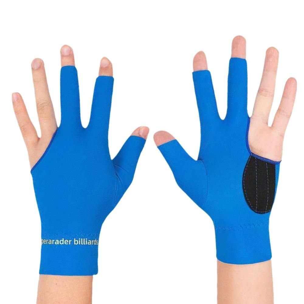 1 Pair Three Finger Billiards Gloves For Left Hand Pool And Snooker - Blue 3 1 Pair Three Finger Billiards Gloves For Left Hand Pool And Snooker – Blue - image 3