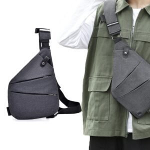 Anti Theft Sling Bag Oxford Cloth Chest Shoulder Bag Travel Crossbody Pack – Right