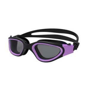 Adult Swimming Goggles Large Frame Anti-Fog UV Protection Silicone Waterproof Swim Glasses Mirrored Lens for Men and Women-Purple