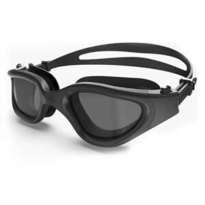 Adult Swimming Goggles Large Frame Anti-Fog UV Protection Silicone Waterproof Swim Glasses Mirrored Lens for Men and Women-Black