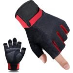Fitness Gloves Half Finger Breathable Non Slip Weightlifting Training Workout Palm Support For Men And Women – Red L