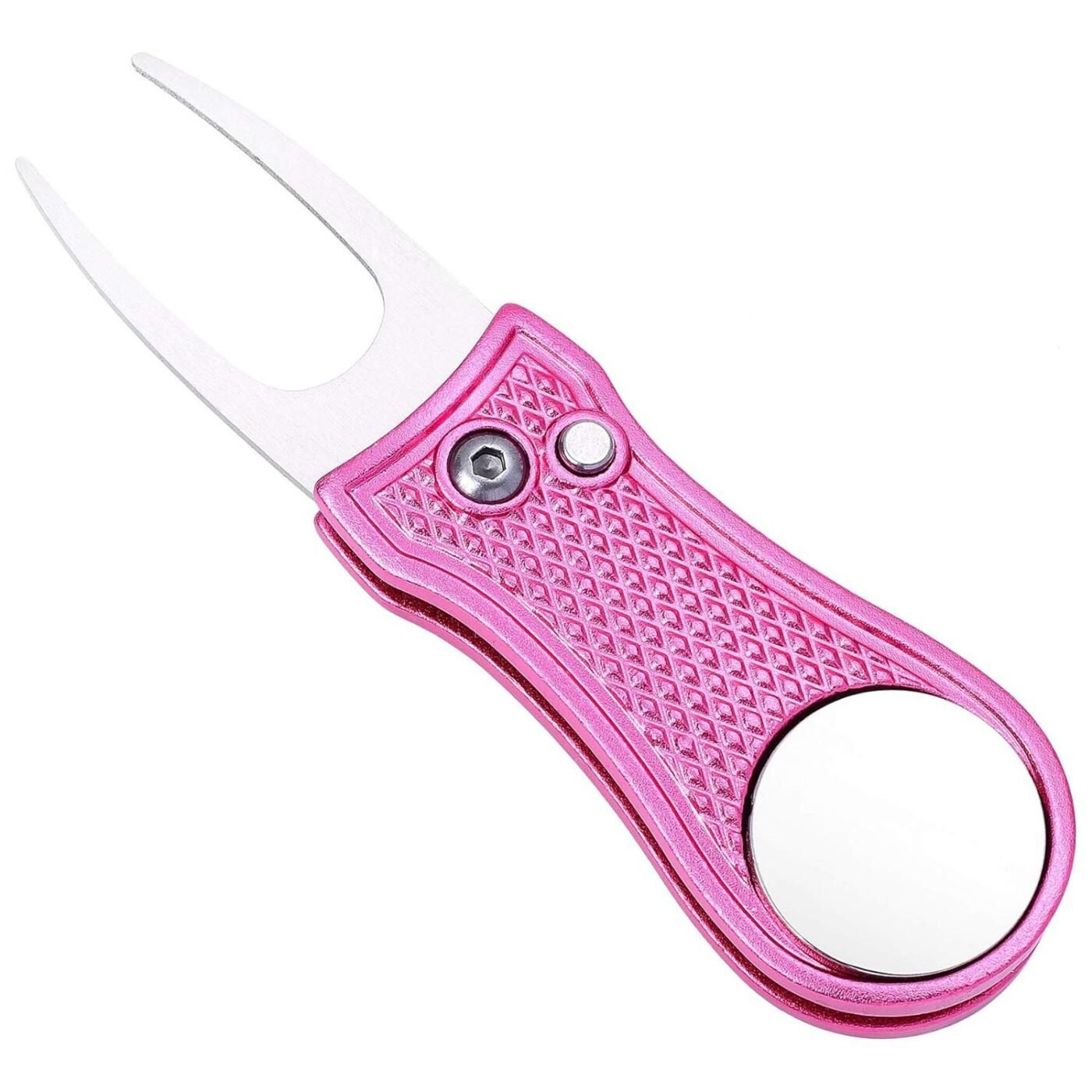 Stainless Steel Golf Green Fork Turf Repair Tool for Lawn Care and Divot Maintenance - Pink 1 Stainless Steel Golf Green Fork Turf Repair Tool for Lawn Care and Divot Maintenance – Pink