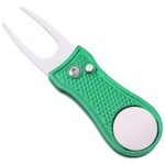 Stainless Steel Golf Green Fork Turf Repair Tool for Lawn Care and Divot Maintenance – Green