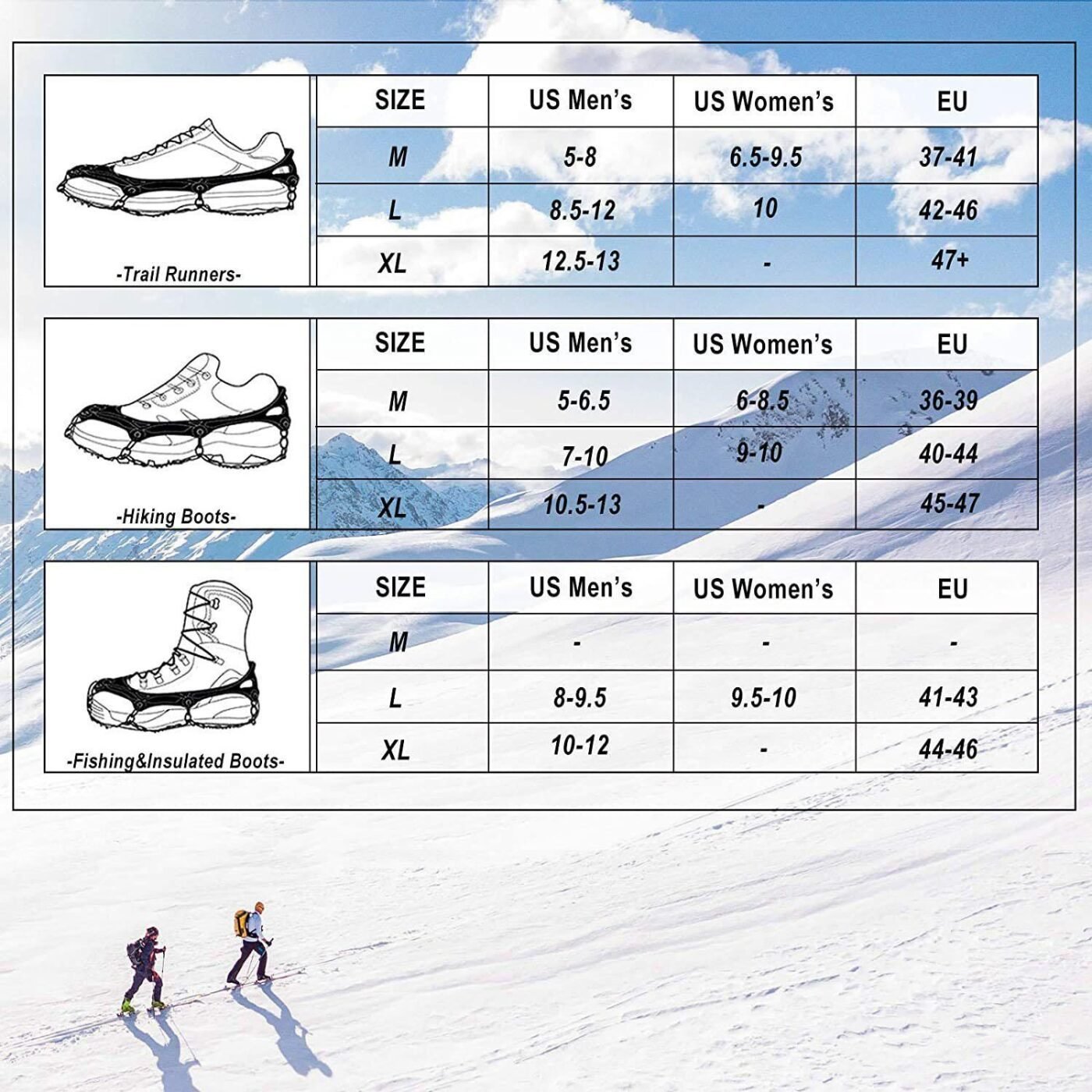 24 Spikes Crampons for Shoes, Anti Slip Ice Cleats for Shoes and Boots, Traction Ice Snow Grip with Stainless Steel Spikes and Silicone Men Women for Hiking, Walking, Climbing, Jogging,Fishing - XL 5 24 Spikes Crampons for Shoes, Anti Slip Ice Cleats for Shoes and Boots, Traction Ice Snow Grip with Stainless Steel Spikes and Silicone Men Women for Hiking, Walking, Climbing, Jogging,Fishing – XL - image 5