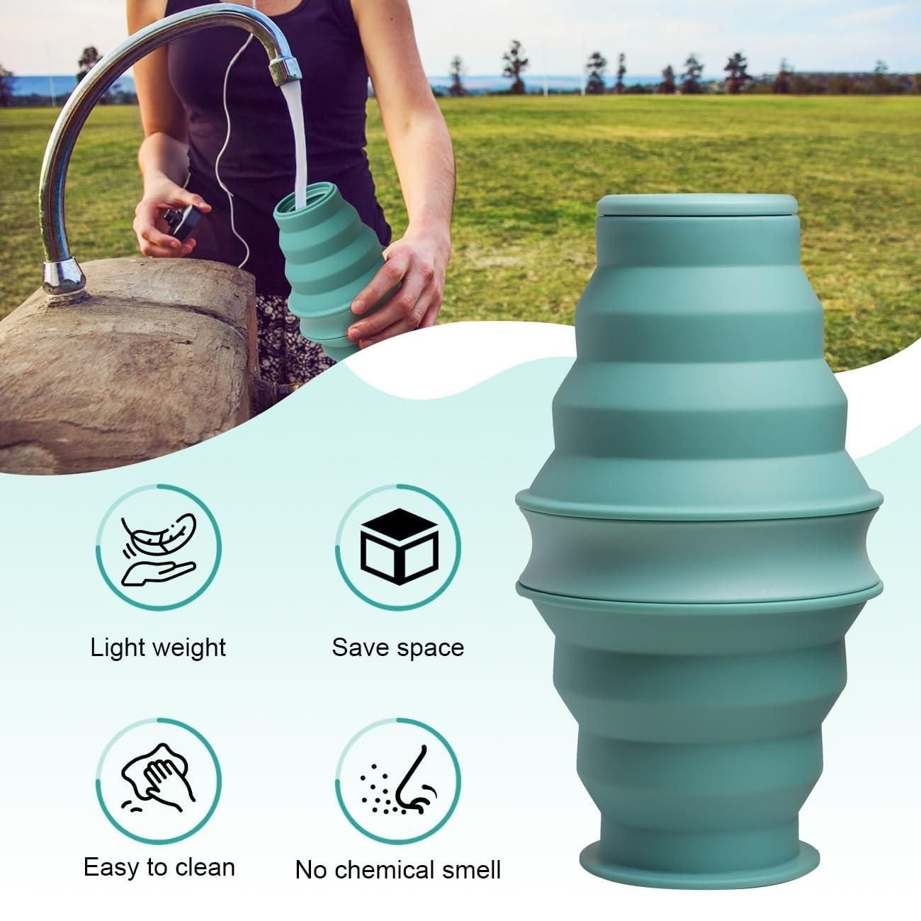 Foldable Water Cup Travel Silicone Sports Bottle Portable Collapsible Card Style Mug Gift - Pink 5 Foldable Water Cup Travel Silicone Sports Bottle Portable Collapsible Card Style Mug Gift – Pink - image 5