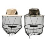 2 Pcs Anti Mosquito Hat for Fishing, Outdoor, Wide Brim Mesh Sun Hat (Assorted Colours)