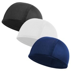 3-Piece Summer Breathable Cycling Head Cover – Sports Sweat-Absorbing Hat for Motorcycle (Inner Liner)