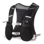 Men’s Sports Running Vest Pcs for Cycling Hiking, Outdoor Mountaineering Water Bottle Storage Back Pcs (Black)