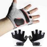 1 Pair Cycling Half Finger Bike Gloves With Anti Slip Pad For Unisex – Black L