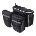 Detachable Bicycle Front Frame Tube Crossbody Storage Bag Black