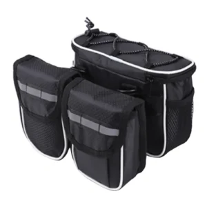 Detachable Bicycle Front Frame Tube Crossbody Storage Bag Black