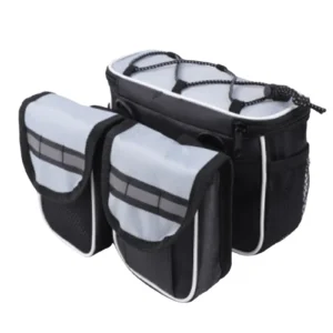 Detachable Bicycle Front Frame Tube Crossbody Storage Bag Gray