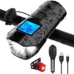 Bike Light Set Speedometer LED Bike Lights Horn LCD USB Bike Tail Light Black