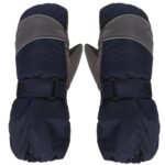 Snow Mittens Waterproof Windproof Winter Ski Gloves Thermal Fleece Dark Blue