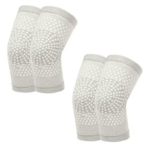 Self Heating Knee Pads Grey Compression Support Sleeves for Arthritis Joint Pain Relief Sports Recovery 2 Pair L
