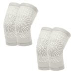 Self Heating Knee Pads Grey Compression Support Sleeves for Arthritis Joint Pain Relief Sports Recovery 2 Pair XL