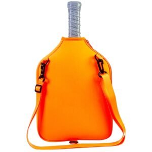 Neoprene Tennis & Pickleball Paddle Bag Lightweight Protective Carry Case with Shoulder Strap – Orange