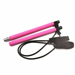 Portable Pilates Stretch Rope Gym Stick Yoga Exercise Bar Pilates Trainer Rope – Pink