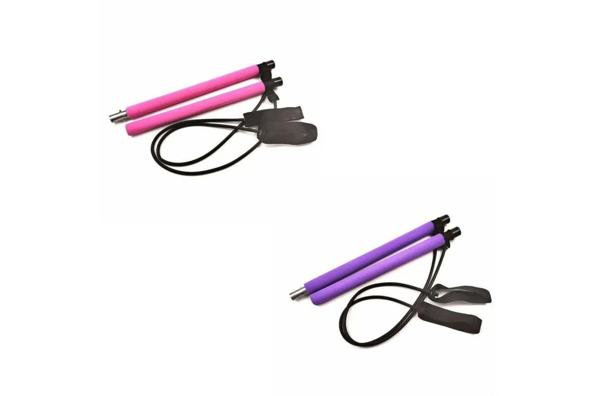 Portable Pilates Stretch Rope Gym Stick Yoga Exercise Bar Pilates Trainer Rope - Pink 2 Portable Pilates Stretch Rope Gym Stick Yoga Exercise Bar Pilates Trainer Rope – Pink - image 2