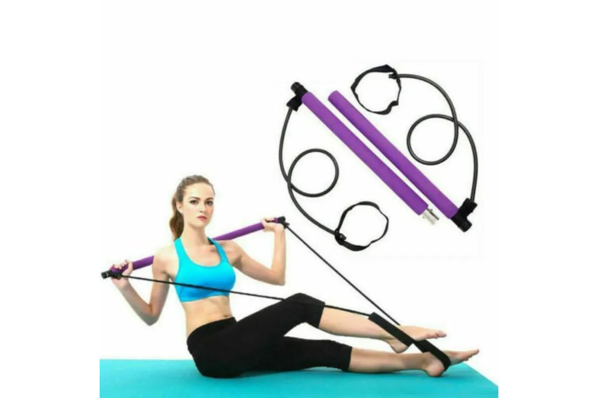 Portable Pilates Stretch Rope Gym Stick Yoga Exercise Bar Pilates Trainer Rope - Pink 4 Portable Pilates Stretch Rope Gym Stick Yoga Exercise Bar Pilates Trainer Rope – Pink - image 4