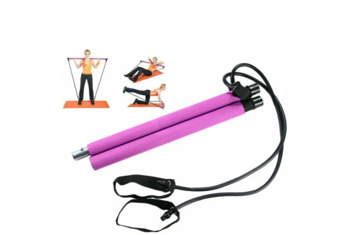 Portable Pilates Stretch Rope Gym Stick Yoga Exercise Bar Pilates Trainer Rope - Pink 5 Portable Pilates Stretch Rope Gym Stick Yoga Exercise Bar Pilates Trainer Rope – Pink - image 5