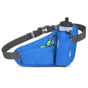Sport Hydration Belt Bag Portable Breathable Outdoor Running Water Bottle Holder – Blue