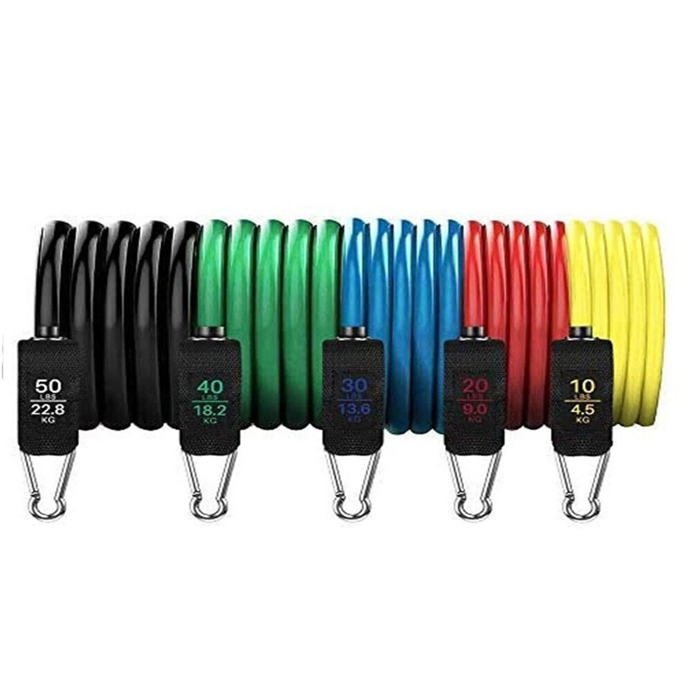 11pcs Resistance Band Set for Yoga Pilates and Fitness Exercises - 150lbs 1 11pcs Resistance Band Set for Yoga Pilates and Fitness Exercises – 150lbs