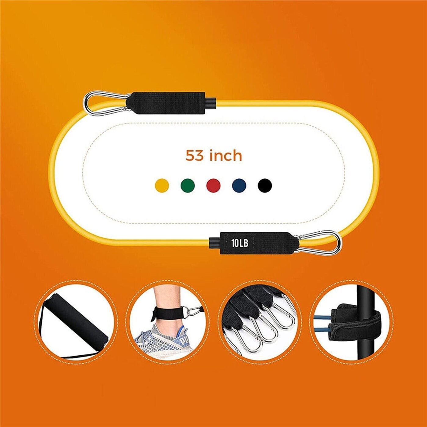 11pcs Resistance Band Set for Yoga Pilates and Fitness Exercises - 150lbs 5 11pcs Resistance Band Set for Yoga Pilates and Fitness Exercises – 150lbs - image 5