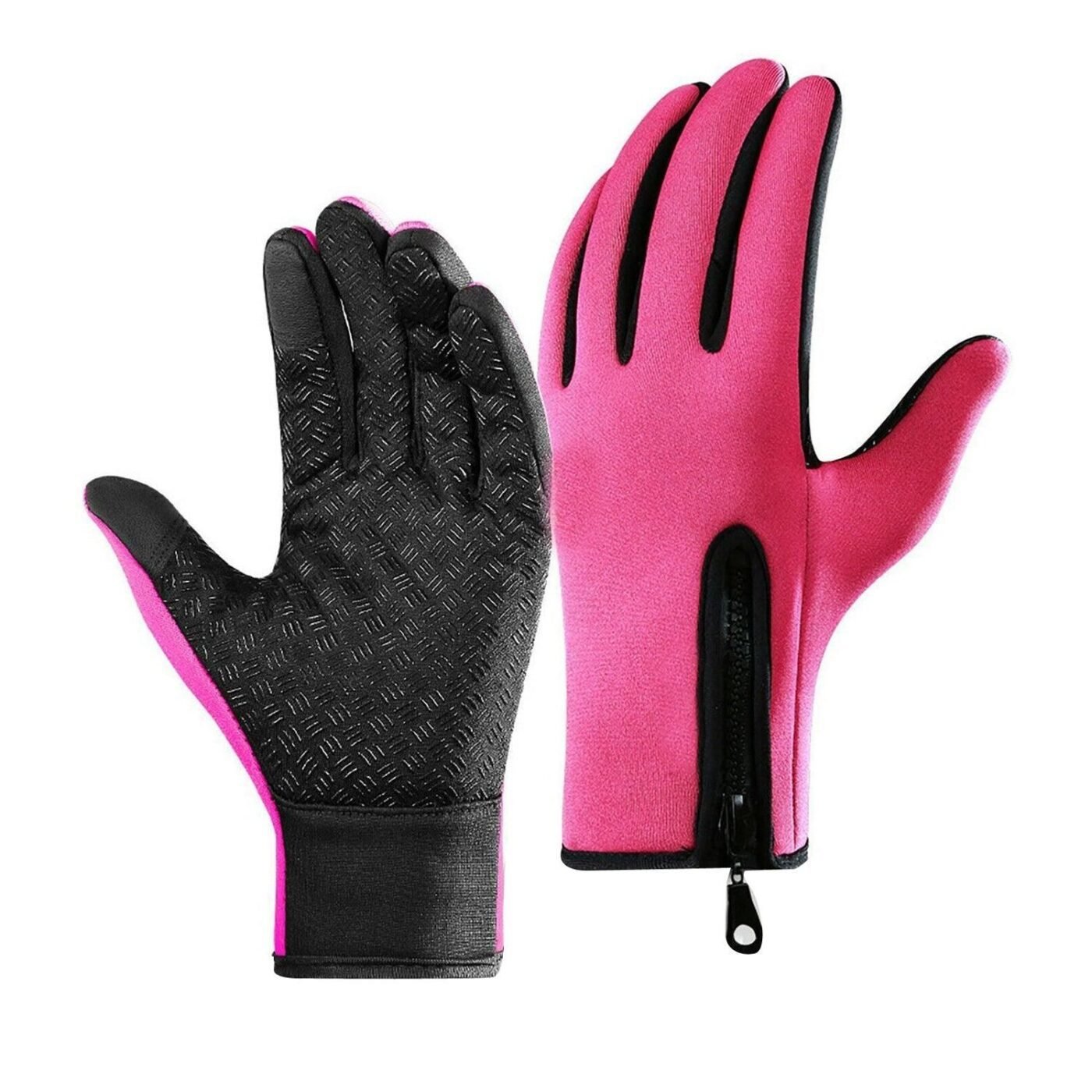 Touch Screen Snow Cycling Hand Gloves - Pink L 2 Touch Screen Snow Cycling Hand Gloves – Pink L - image 2