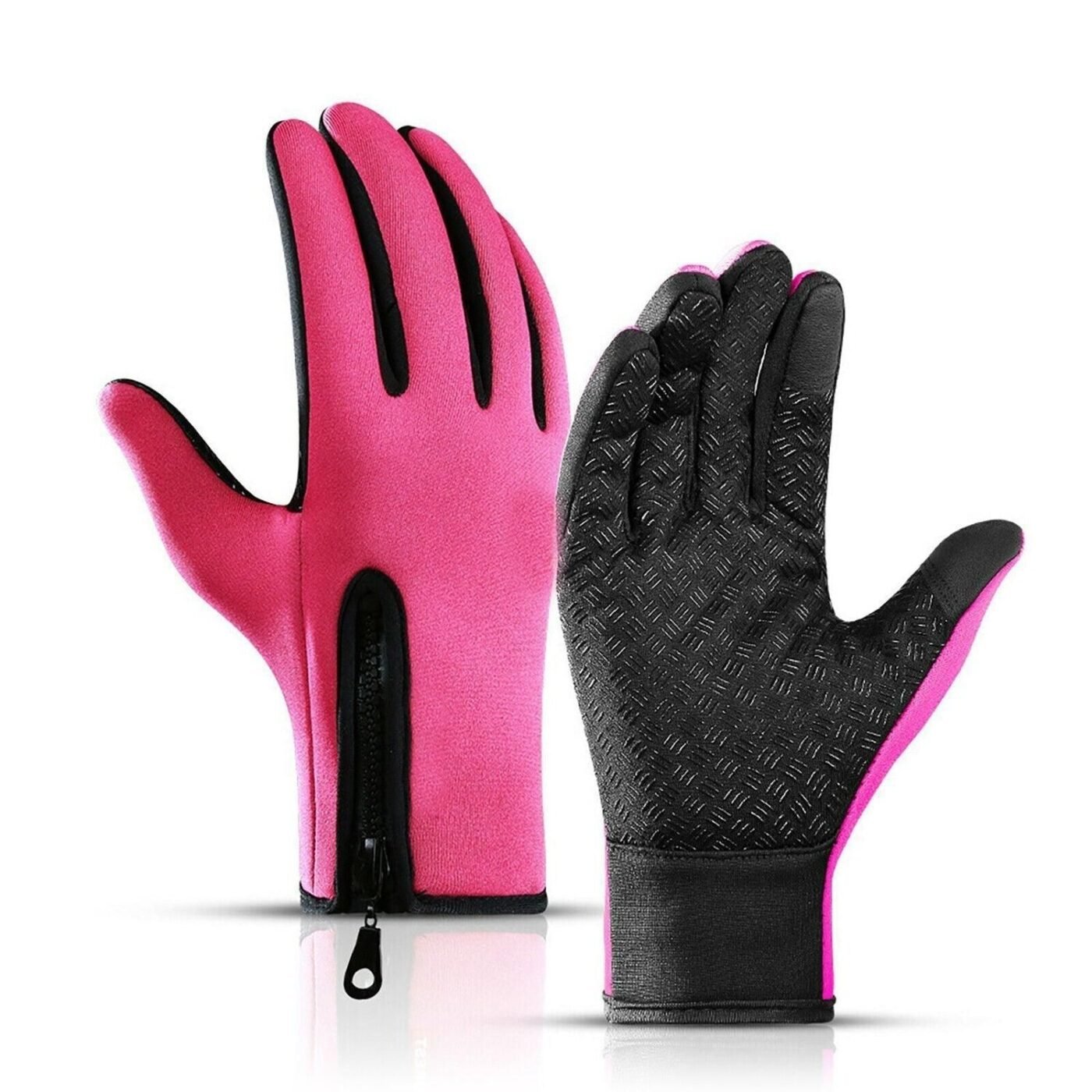 Touch Screen Snow Cycling Hand Gloves - Pink L 5 Touch Screen Snow Cycling Hand Gloves – Pink L - image 5