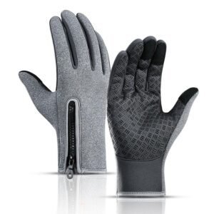Touch Screen Snow Cycling Hand Gloves – Grey M