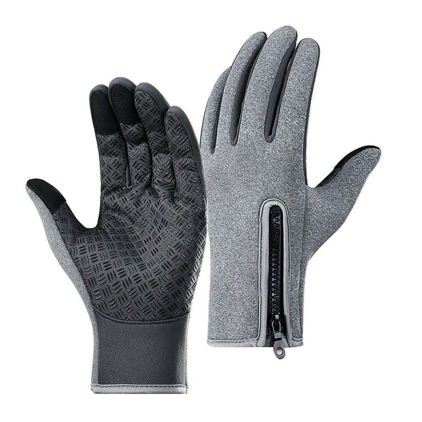 Touch Screen Snow Cycling Hand Gloves - Grey L 2 Touch Screen Snow Cycling Hand Gloves – Grey L - image 2