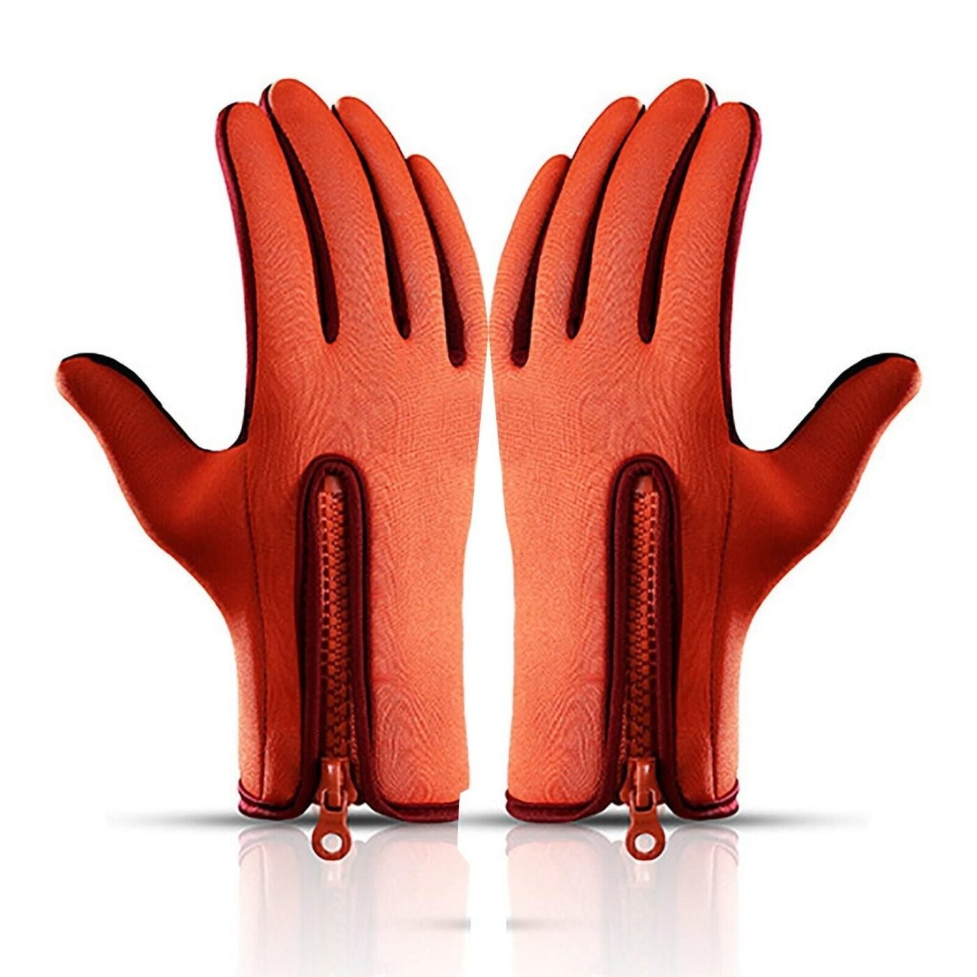 Touch Screen Snow Cycling Hand Gloves - Orange L 3 Touch Screen Snow Cycling Hand Gloves – Orange L - image 3