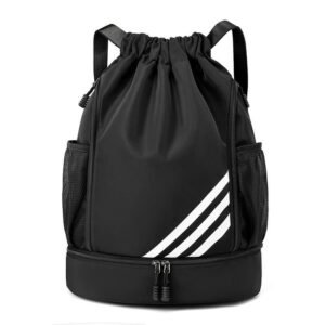 Large Capacity Sports Drawstring Backpack, Multifunctional Outdoor Training Gym Bag for Basketball Football Swimming Travel
